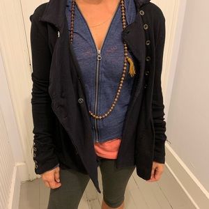🧥✨ Free People Knit side Button down Pea Coat